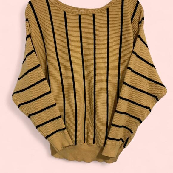 Philosophy Yellow and Black Striped Sweater Size Large - Picture 1 of 6